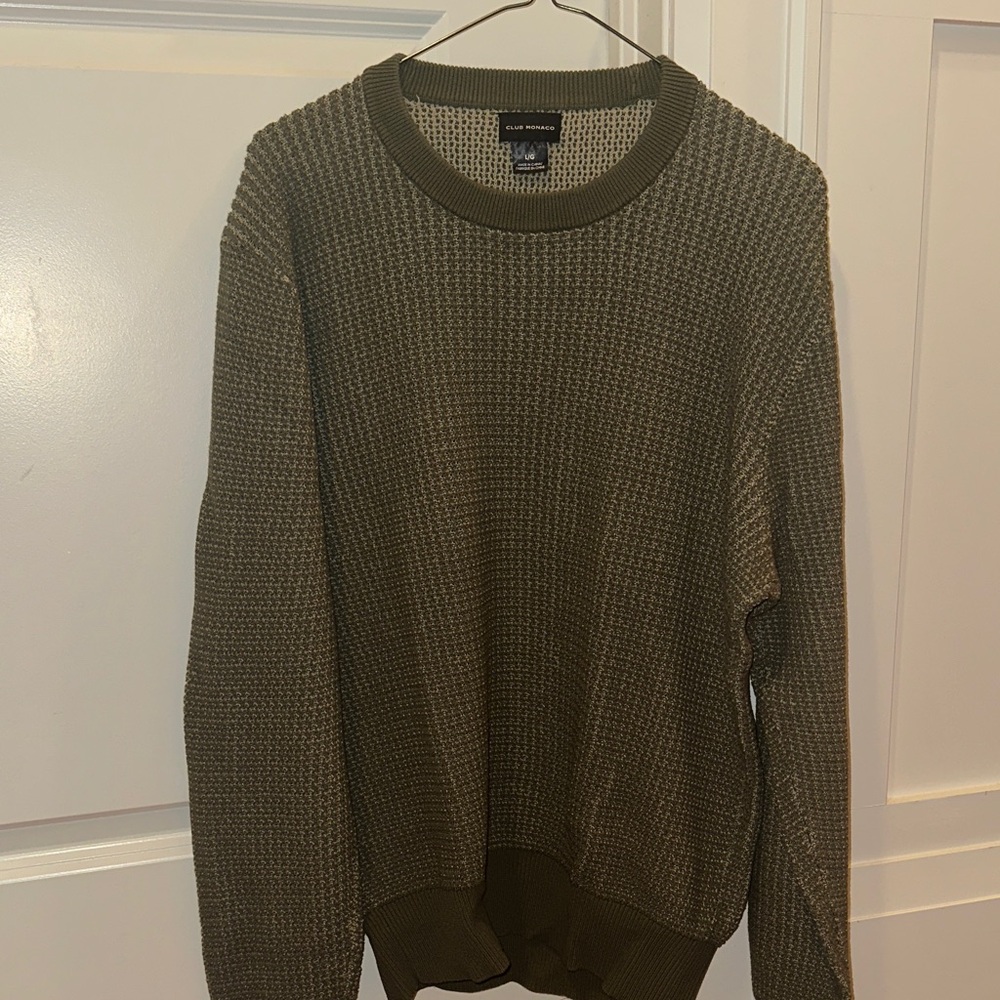 Club Monaco Green Knit Crewneck Sweater